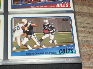 1988 Topps Baltimore Colts Team football card- "Dickerson finds an opening"