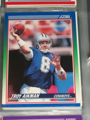 Troy Aikman 1990 Score football card