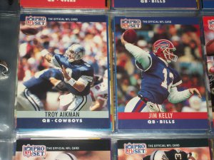 Aikman/Kelly 1990 Pro Set Football Cards