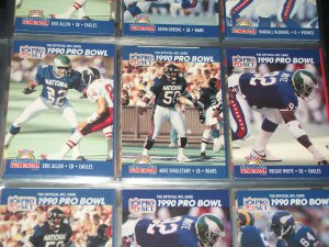 1990 Pro Bowlers Reggie White, Allen+Singletary Pro Set Football Cards