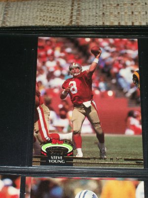 Steve Young 1992 Topps Stadium Club football card