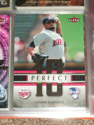 Johan Santana 2007 RARE Fleer "Perfect 10" Insert Baseball Card