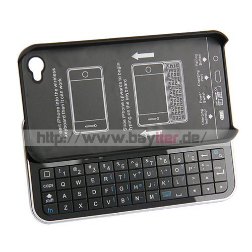 Hard Case with Bluetooth Sliding Keyboard for iPhone 4
