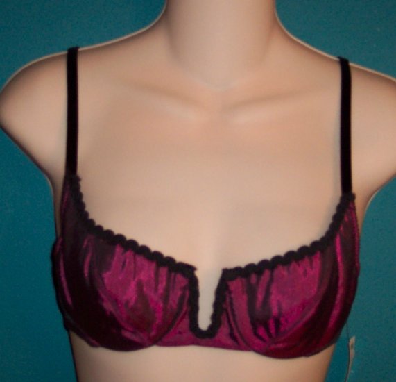 Vintage Victoria's Secret Purple Satin Bra Size 32A style 1933 101-3987  locationw11
