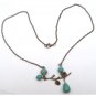 Antiqued Brass Branch Turquoise Necklace