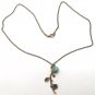Antiqued Brass Branch Turquoise Necklace