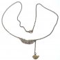 Antiqued Brass Leaf Bird Necklace