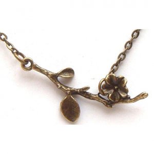 Antiqued Brass Branch Necklace