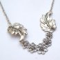 Silver Plated Brass Leaf Flower Necklace