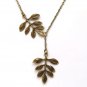 Antiqued Brass Leaf Necklace