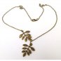 Antiqued Brass Leaf Necklace