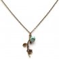 Antiqued Brass Branch Turquoise Necklace