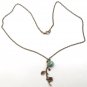 Antiqued Brass Branch Turquoise Necklace