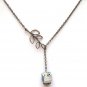 Antiqued Brass Leaf Porcelain Owl Necklace