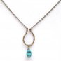 Antiqued Brass Branch Turquoise Skull NecklaceFrom gemandmetal