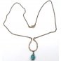 Antiqued Brass Branch Turquoise Skull NecklaceFrom gemandmetal
