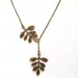 Antiqued Brass Leaf Necklace