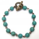 Antiqued Brass Turquoise Bracelet