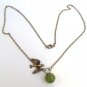Antiqued Brass Swallow Turquoise Necklace