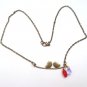 Antiqued Brass Bird Quartz Necklace