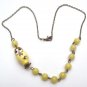 Antiqued Brass Lemon Jade Porcelain Matryoshka Necklace