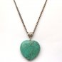 Antiqued Brass Green Turquoise Necklace