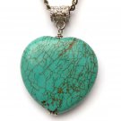 Antiqued Brass Green Turquoise Necklace