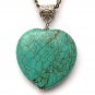 Antiqued Brass Green Turquoise Necklace