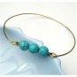 Brass Green Turquoise Bracelet
