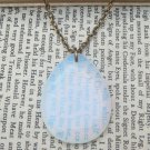 Opalite Teardrop Pendant Brass Necklace Handmade Vintage Style