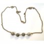 Antiqued Brass Poppy Jasper Round Bead Necklace Handmade Vintage Style