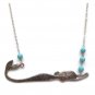 Silver Mermaid Turquoise Necklace Handmade Vintage Style