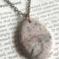 Natural Eye Jasper Teardrop Pendant Brass Necklace Handmade Vintage Style