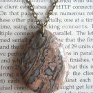 Natural Leopard Skin Jasper Teardrop Pendant Brass Necklace Handmade Vintage Style