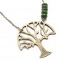 Antiqued Brass Tree of Life Turquoise Necklace Handmade Vintage Style