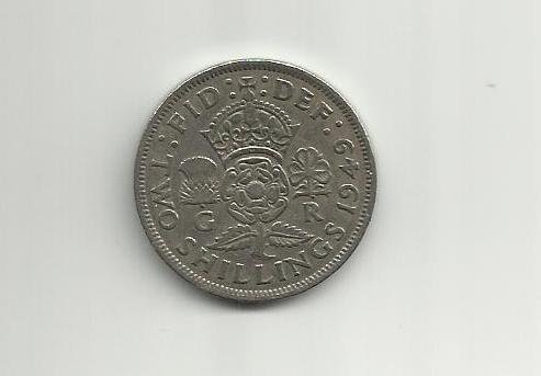 GREAT BRITAIN KING GEORGE VI 1949 TWO SHILLINGS COIN