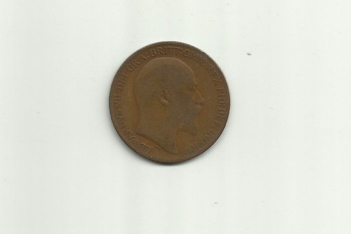 Great Britain King Edward Vii 1908 One Penny Coin