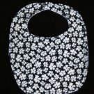 Black with White Flowers Bib