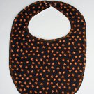 Brown with Orange Flowers Bib