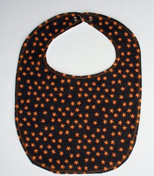 Brown with Orange Flowers Bib