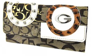Signature G Patchwork Jaquard Checkbook Wallet