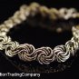 14k White Gold Love Swirl Knot Twist Rosette Rosa Bracelet 7mm 8 Inch Italy