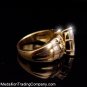 14k Solid Gold 2.5 Ct Marquise Baguette CZ Wide Wedding Band Ring 7.3 gr Size 5