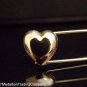 Rare 14K Solid Yellow Gold 2 Inch Safety Pin Brooch Heart  Removable for Charms