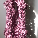 handmade pink and burgundy scarf 100% cotton