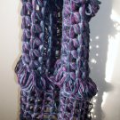 handmade dark purple and blue scarf 100% cotton