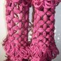 handmade raspberry scarf 100% acrylic