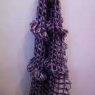 handmade burgundy and gray scarf