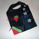 Reusable Black Strawberry Tote Bag