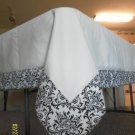 White Tablecloth with Damask Band